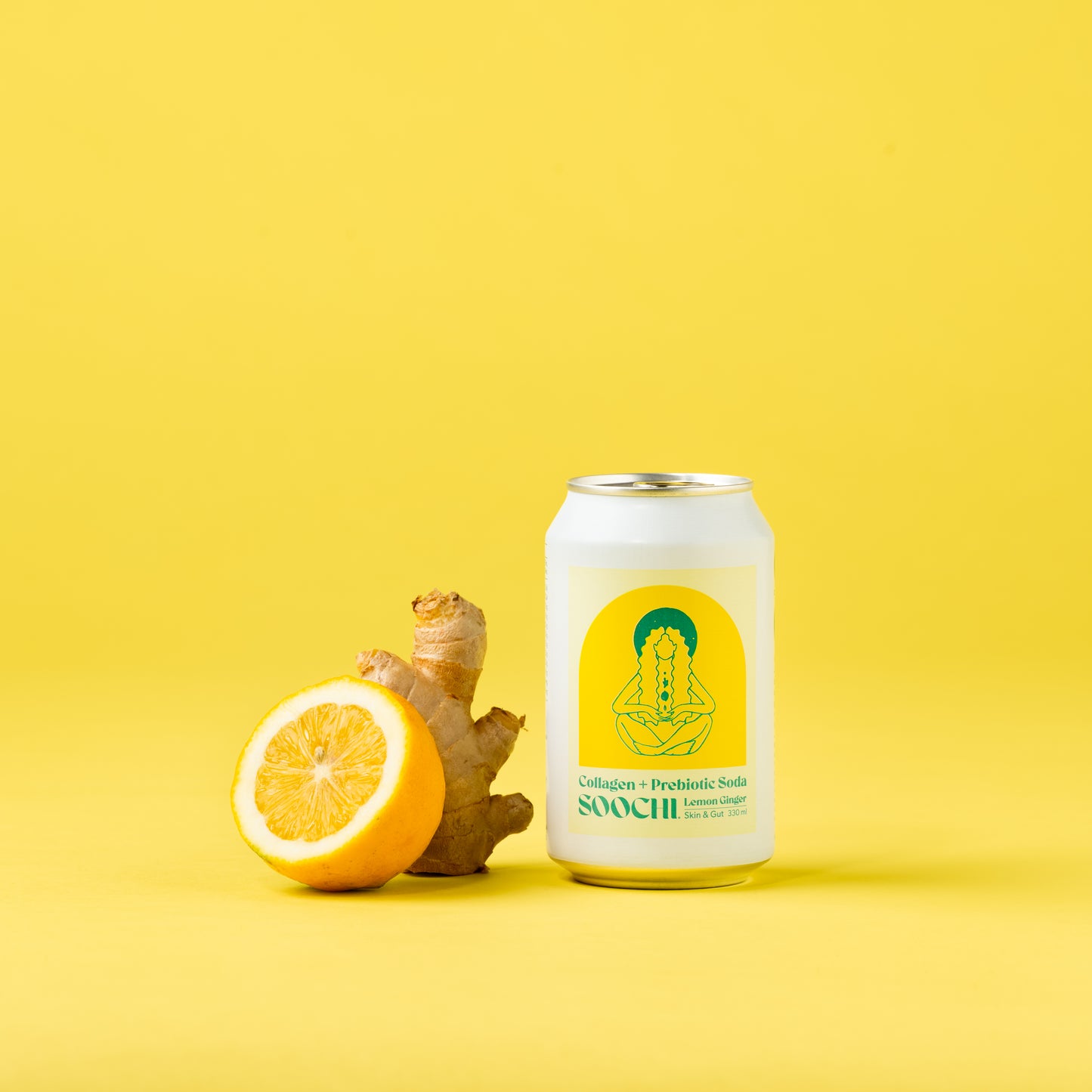 Soochi Drinks - Collagen + Prebiotic Soda- Lemon Ginger